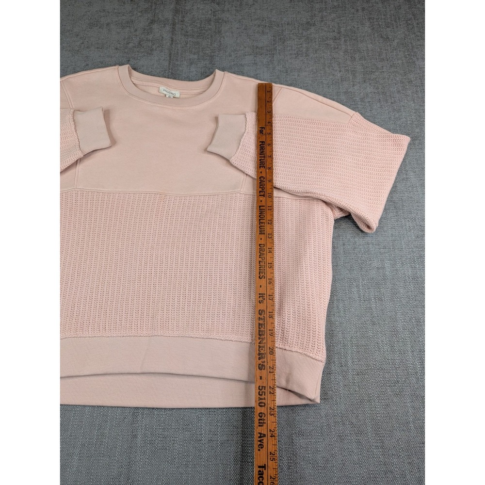 Pilcro by Anthropologie Sweater Women S Pink Mixed Rib Baggy Sweatshirt Pullover - Picture 5 of 7